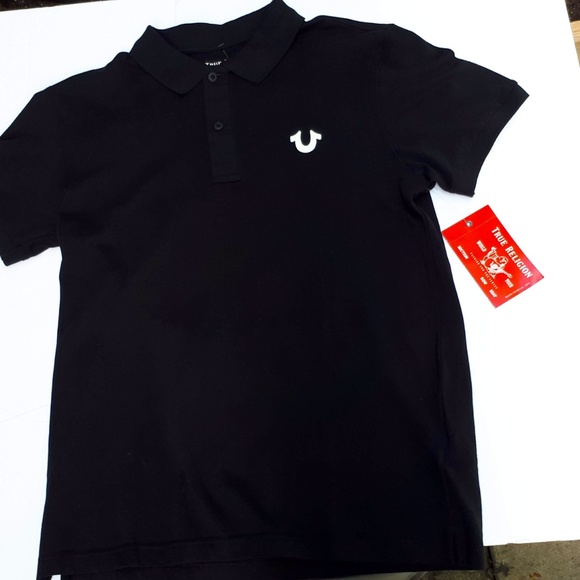 True Religion Crafted With Pride Polo Black NWT M - Picture 2 of 7